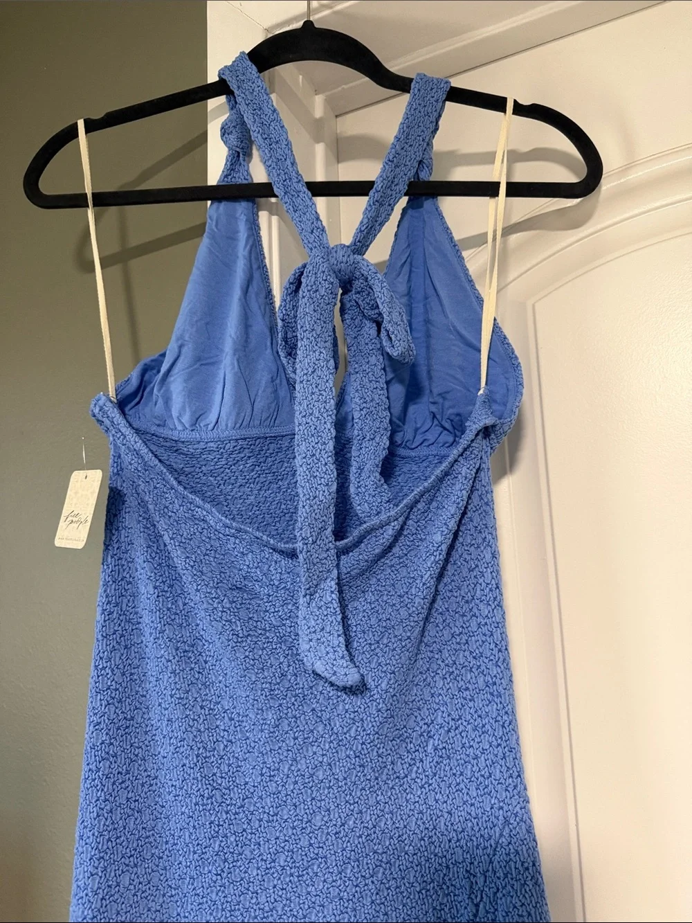 Free People Amelie Midi Dress in Blue Vista